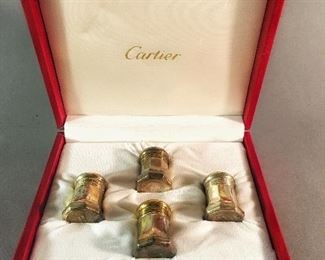 Sterling Silver Cartier Individual Salt Shakers in Original Box 
