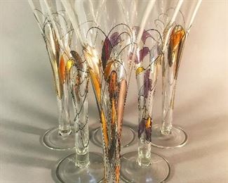 In the Style of “Sagrada” Champagne Flutes