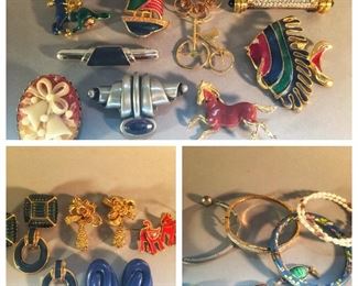 Vintage Costume Jewelry, Brooches, Earrings, Bracelets and More
