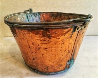 Hammered Copper Bucket 