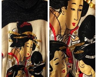 Fabulous Appliqué “Geishas” Sweater, in the Style of Gucci 