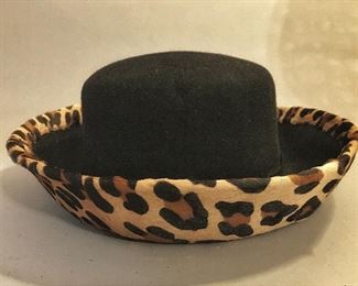 Vintage Faux Leopard Skin Hat by Frank Olive for Neiman Marcus 