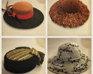 Great Selection of Vintage Hats, Eric Javits, Frank Olive “Private Collection”, Whittall & Javits