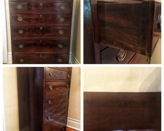 Antique Federal Period Style Mahogany Chest of Drawers 