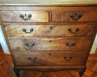 Antique Two Over Three Walnut Chest of Drawers 