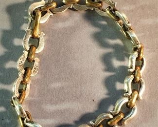Sterling Silver Horseshoe Link Bracelet, in the Style of Tiffany & Co. Made in Mexico 