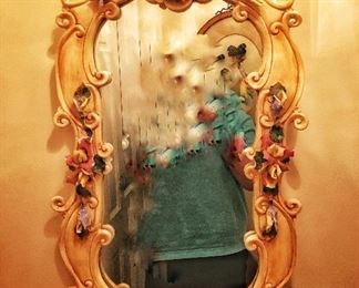 Vintage Capodimonte Mirror (sorry about the picture)