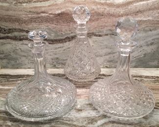 Cut Crystal Decanters, entertain in style!! (put the cheap stuff in these!! no one will know)