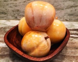 Vintage Alabaster Stone Fruits, Probably Made in Italy 