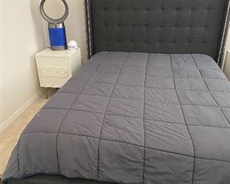 Upholstered nailhead bed frame $300 retail $800