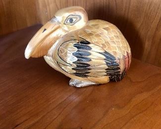 Hand Carved Pelican Trinket Case 