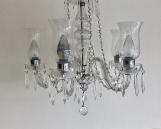 Mid-Century Crystal Arm Chandelier 