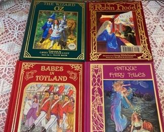 Vintage Children's Book Set, The Wizard of OZ, Robin Hood, Babes in Toyland, Antique Fairy Tales 