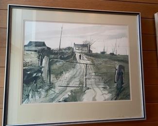Andrew Wyeth "Chester County Farm" Signed Framed Print 