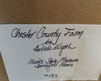 Andrew Wyeth "Chester County Farm" Signed Framed Print 