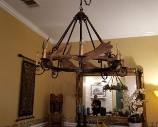 Moose Rack Chandelier not a mouse rack as it auto corrected.  Hehe