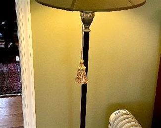 Antique Lamp with Alabaster + Dolphin Feet