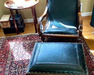 Leather Chair + Ottoman + RUG NOT FOR SALE