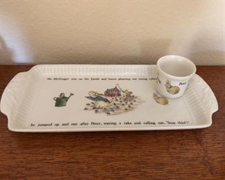 Bunnykins tray and cup