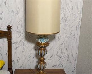 One of a pair of mid century modern lamps