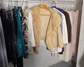 Vintage stylish women’s clothing including a fur
