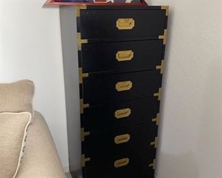 Set of drawers and American flag