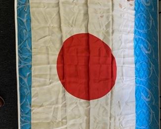Silk Japanese World War II flag with blood stains