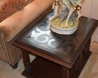 Drexel End Table with Slate Top