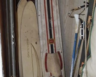 Vintage Fiberglass Water Skis - His and Hers
