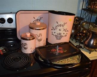 Vintage Tin Trays and Canisters