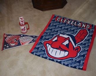 Cleveland Indians Collectibles (Beach Towel - Mug - Stickers - Pennant - Pin)