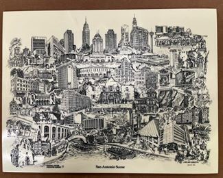 Etched In Marble San Antonio Scene  