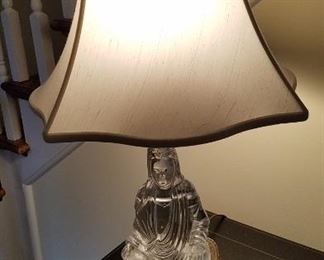 buddha crystal lamp, silk shade