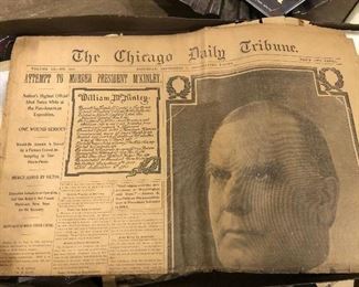 Chicago Daily Tribune Newspaper dated 1901 McKinley assassination attempt