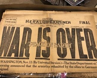 November 11, 1918 WWI newspaper Chicago Herald