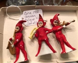 antique German bisque elf trio