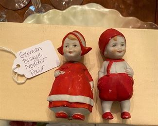 vintage German Nodder bisque dolls