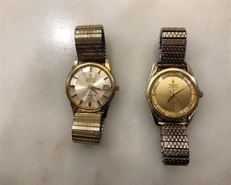 Vintage 1950-60s Omega Constellation Men’s watch Cal 561 and vintage Universal Geneve Polerouter watch Cal 138 - both running & authentic