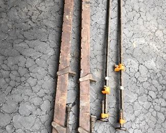 Antique Orr & Lockett wood clamps and Vintage Pony metal clamps