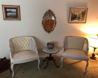 vintage cane barrel chairs