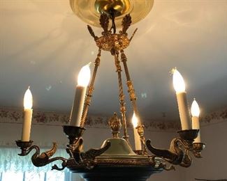 vintage Federal style ceiling light / chandelier