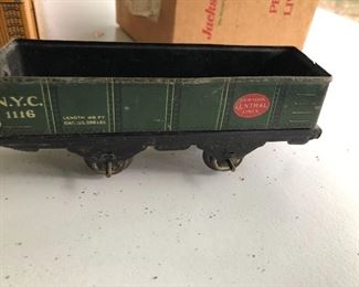vintage American Flyer train cars & tracks