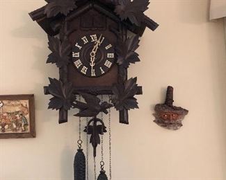 1950s German Cuckoo clock - needs some work, but it does chime if you move the hands