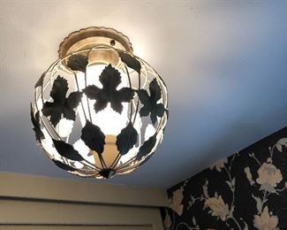 vintage metal leaf ceiling light