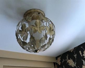 vintage metal leaf ceiling light