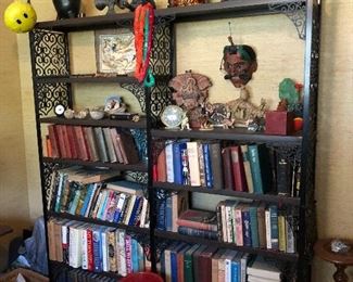 funky plastic and metal bookshelf