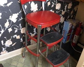 cute vintage kitchen red stool