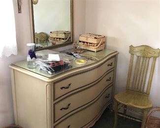 vintage Drexel Touraine French Provincial 3 drawer dresser & mirror