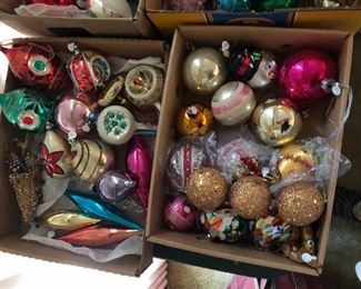 vintage glass Christmas ornaments - indents, balls, drops