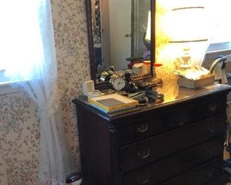 vintage Mahogany bedroom dresser + mirror
